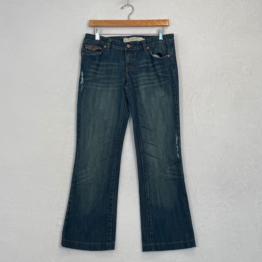 Calvin Klein Jeans Blue Beaded Flap Pocket Flare Denim 28x28